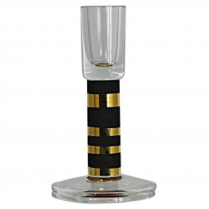 Nybro Glasbruk - Versailles Ljusstake Guld-svart, 140x80 mm