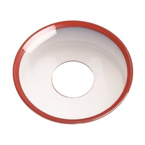 Nybro Glasbruk - Ljusmanschett Klar röd dekorkant, 65 mm